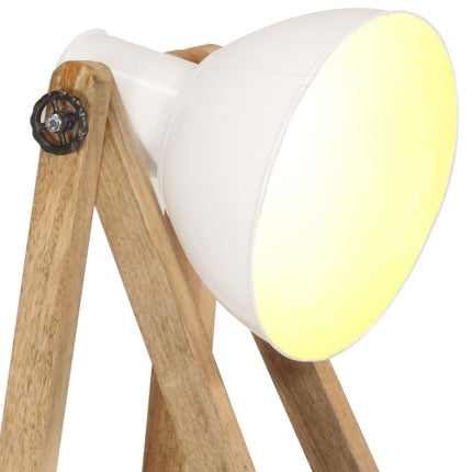 gulvlamper 3 stk. E27 massivt mangotræ hvid
