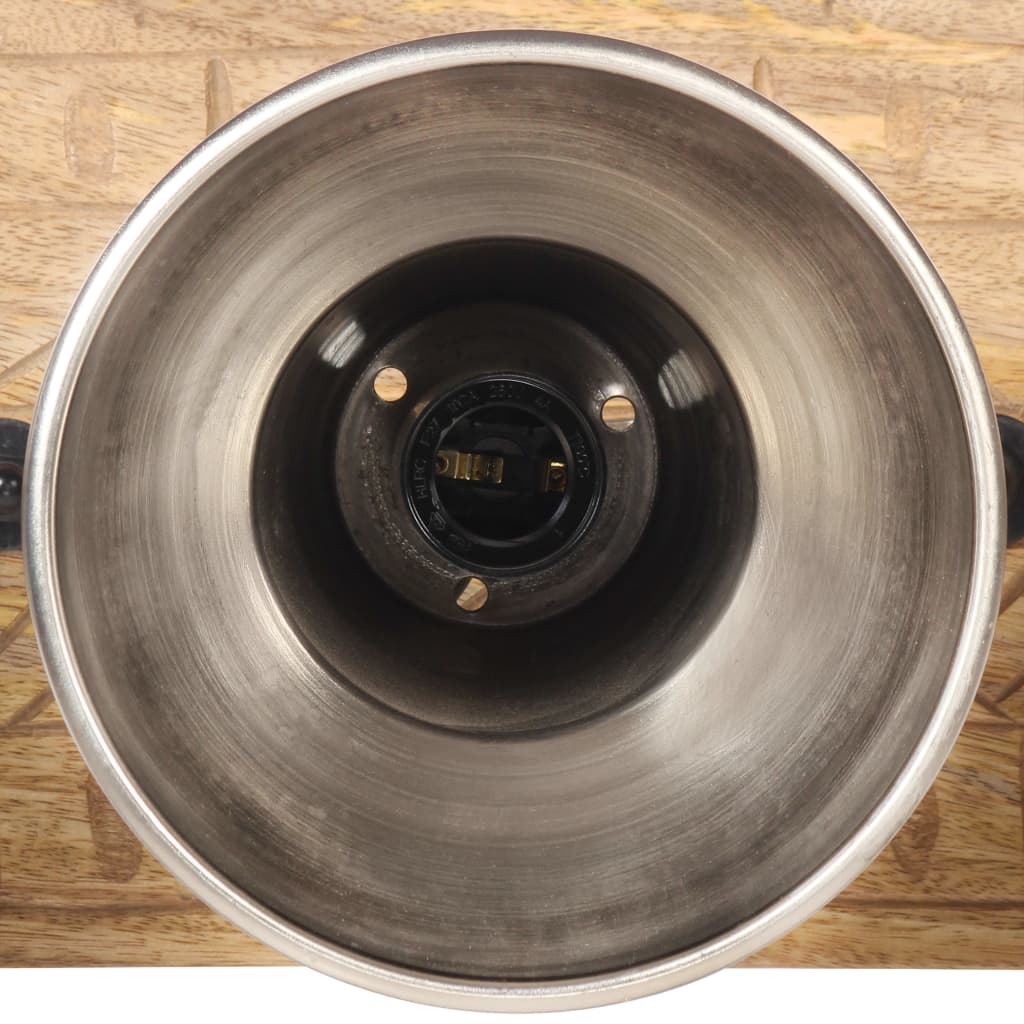 industriel væglampe 70x23 cm E27 mangotræ sølvfarvet