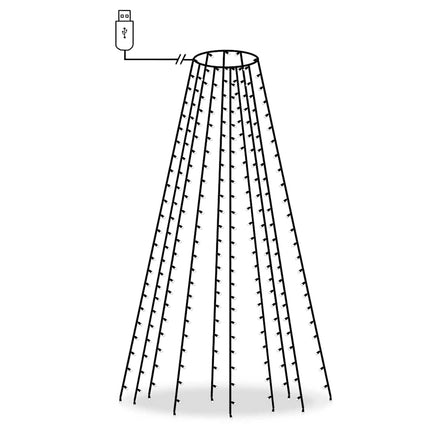 lysnet til juletræ 250 lysdioder 250 cm