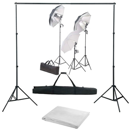 fotostudiesæt med lampesæt og baggrund