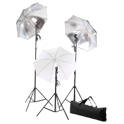 fotostudiesæt med lampesæt og baggrund