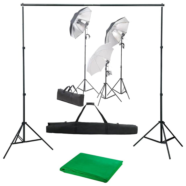 fotostudiesæt med lampesæt og baggrund