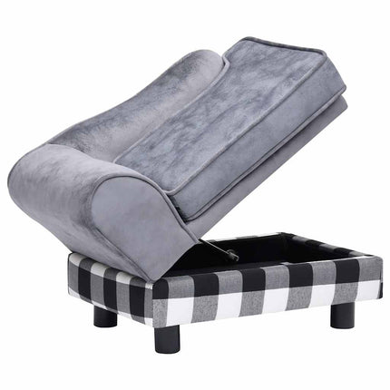 hundesofa 57x34x36 cm plys grå