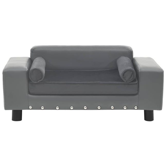 hundesofa 81x43x31 cm plys og kunstlæder grå