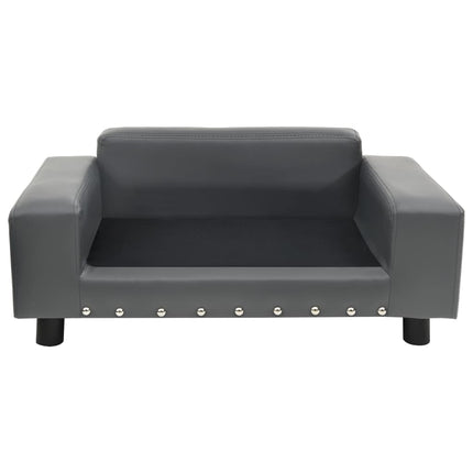 hundesofa 81x43x31 cm plys og kunstlæder grå