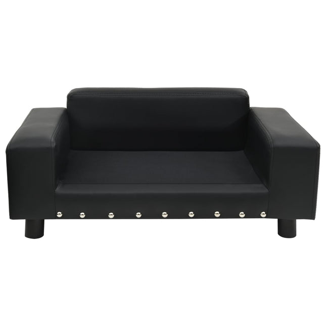 hundesofa 81x43x31 cm plys og kunstlæder sort