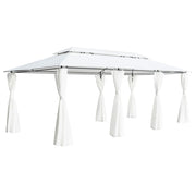 pavillon med gardiner 600x298x270 cm 180g/m² hvid