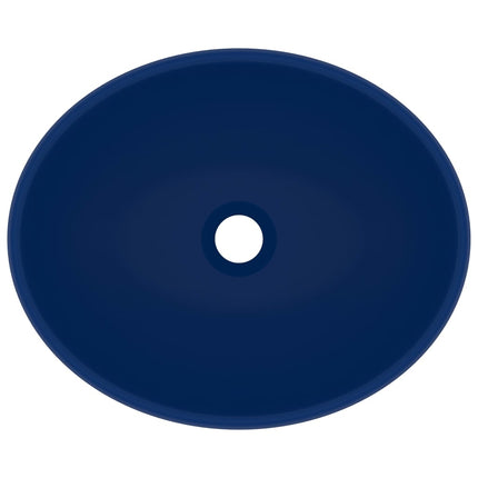 luksuriøs håndvask 40x33 cm keramisk oval mat mørkeblå