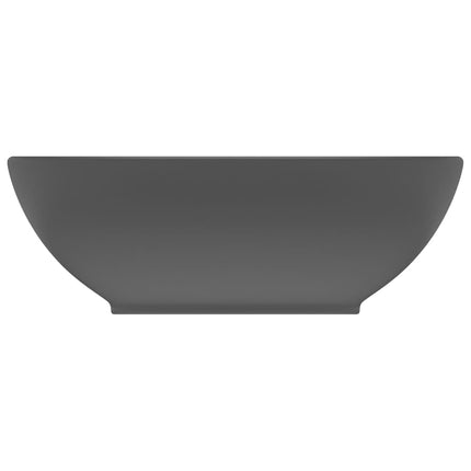 luksuriøs håndvask 40x33 cm keramisk oval mat mørkegrå