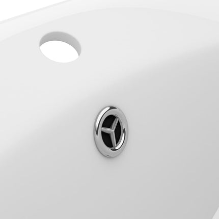 luksuriøs håndvask overløb 58,5x39 cm keramisk oval mat hvid
