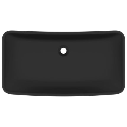 luksuriøs håndvask 71x38 cm rektangulær keramik mat sort