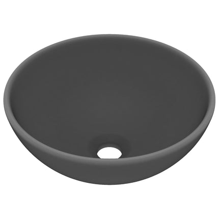 luksuriøs håndvask 32,5x14 cm rund keramisk mat mørkegrå