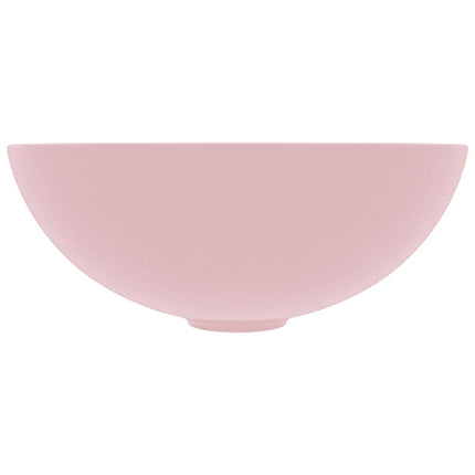 keramisk håndvask til badeværelse rund mat pink