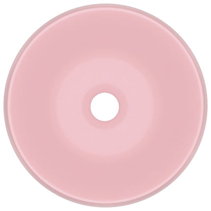 luksuriøs håndvask 40x15 cm rund keramisk mat pink