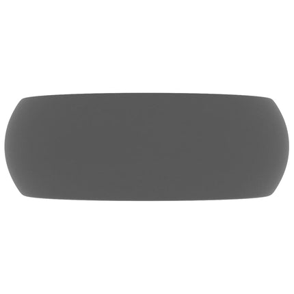 luksuriøs håndvask 40x15 cm rund keramik mat mørkegrå