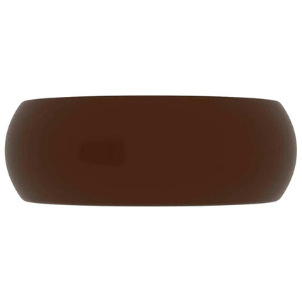 luksuriøs håndvask 40x15 cm rund keramik mat mørkebrun