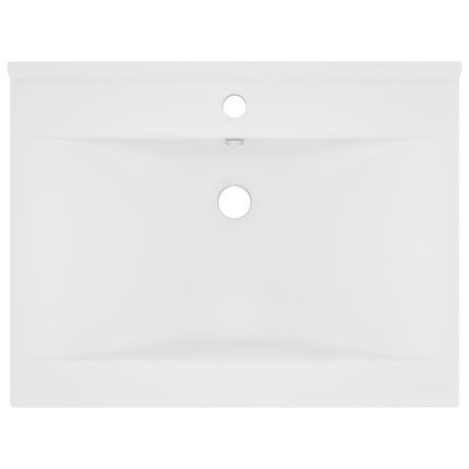 luksuriøs håndvask med vandhanehul 60x46 cm keramisk mat hvid