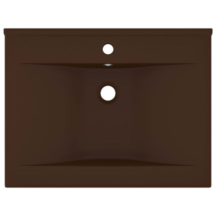 luksuriøs håndvask vandhanehul 60x46 cm keramik mat mørkebrun