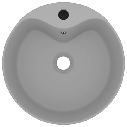 luksuriøs håndvask med overløb 36x13 cm keramik mat lysegrå