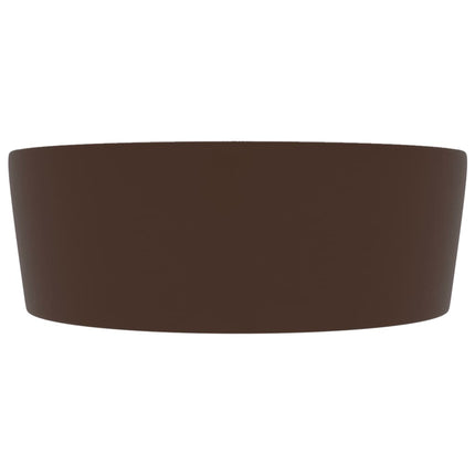 luksuriøs håndvask med overløb 36x13 cm keramik mat mørkebrun