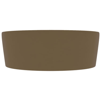 luksuriøs håndvask med overløb 36x13 cm keramik mat cremefarvet