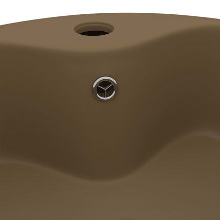 luksuriøs håndvask med overløb 36x13 cm keramik mat cremefarvet