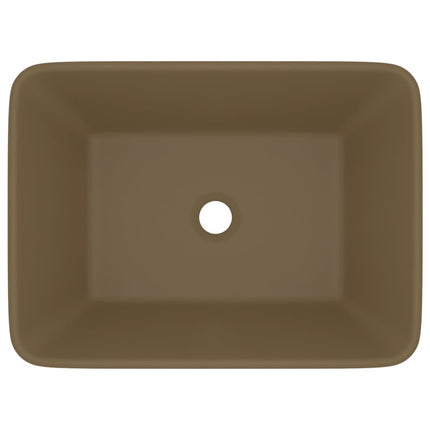 luksushåndvask 41x30x12 cm keramik mat cremefarvet