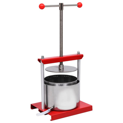frugt- og vinpresser 6 l rustfrit stål
