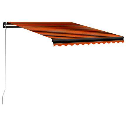 foldemarkise manuel betjening 300x250 cm orange og brun