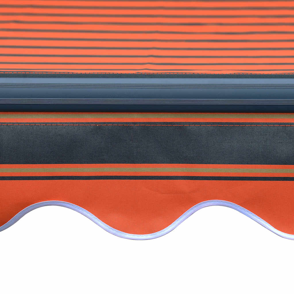 markise m. LED-lys 450x300 cm manuel betjening orange og brun