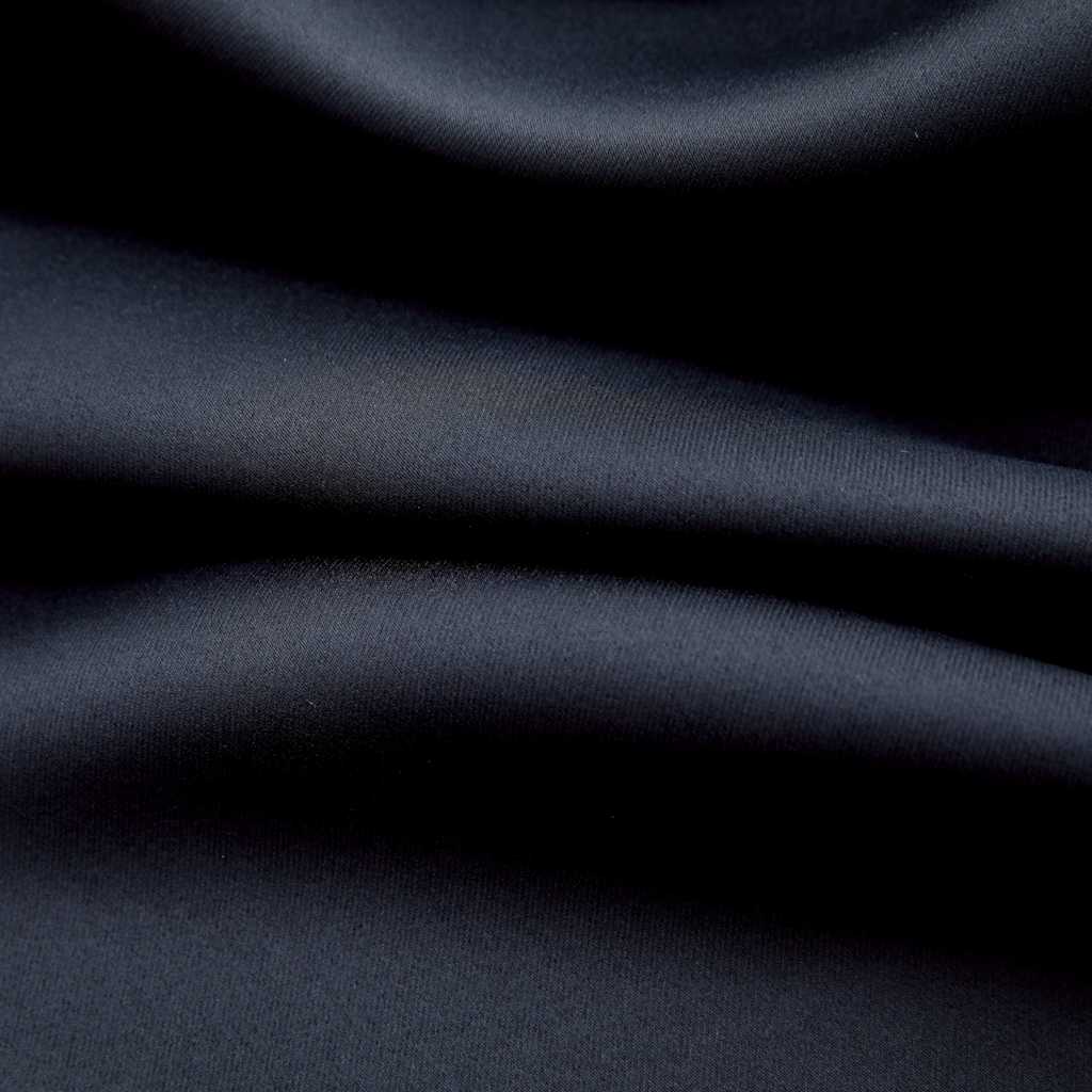 mørklægningsgardiner med ringe 2 stk. sort 97x213 cm stof