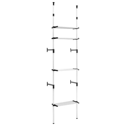 teleskopisk garderobesystem med hylder aluminium