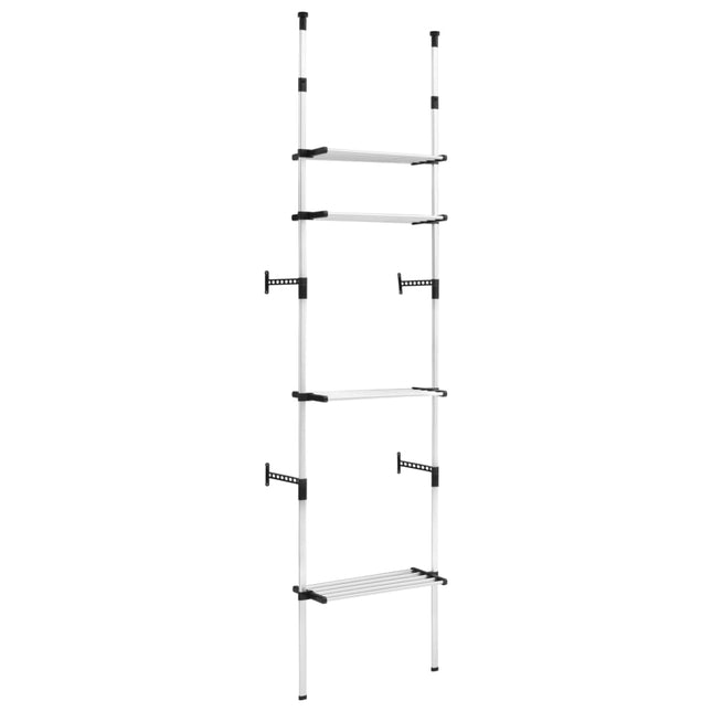 teleskopisk garderobesystem med hylder aluminium
