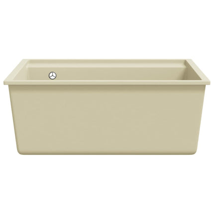 køkkenvask med overløbshul granit beige