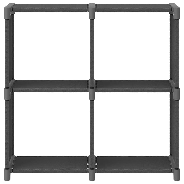 reol med 4 rum 69x30x72,5 cm stof grå