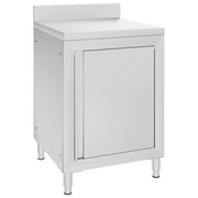 kommercielt køkkenbord med skab 60x60x96 cm rustfrit stål