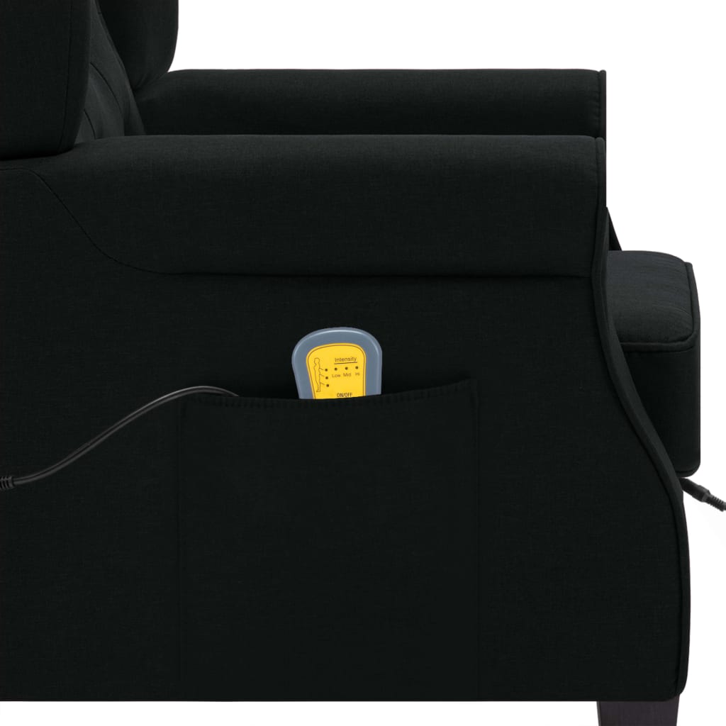 massagestol med fodskammel stof sort