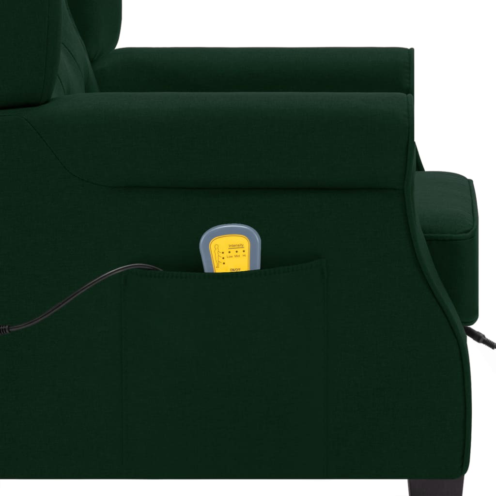 massagestol med fodskammel stof mørkegrøn