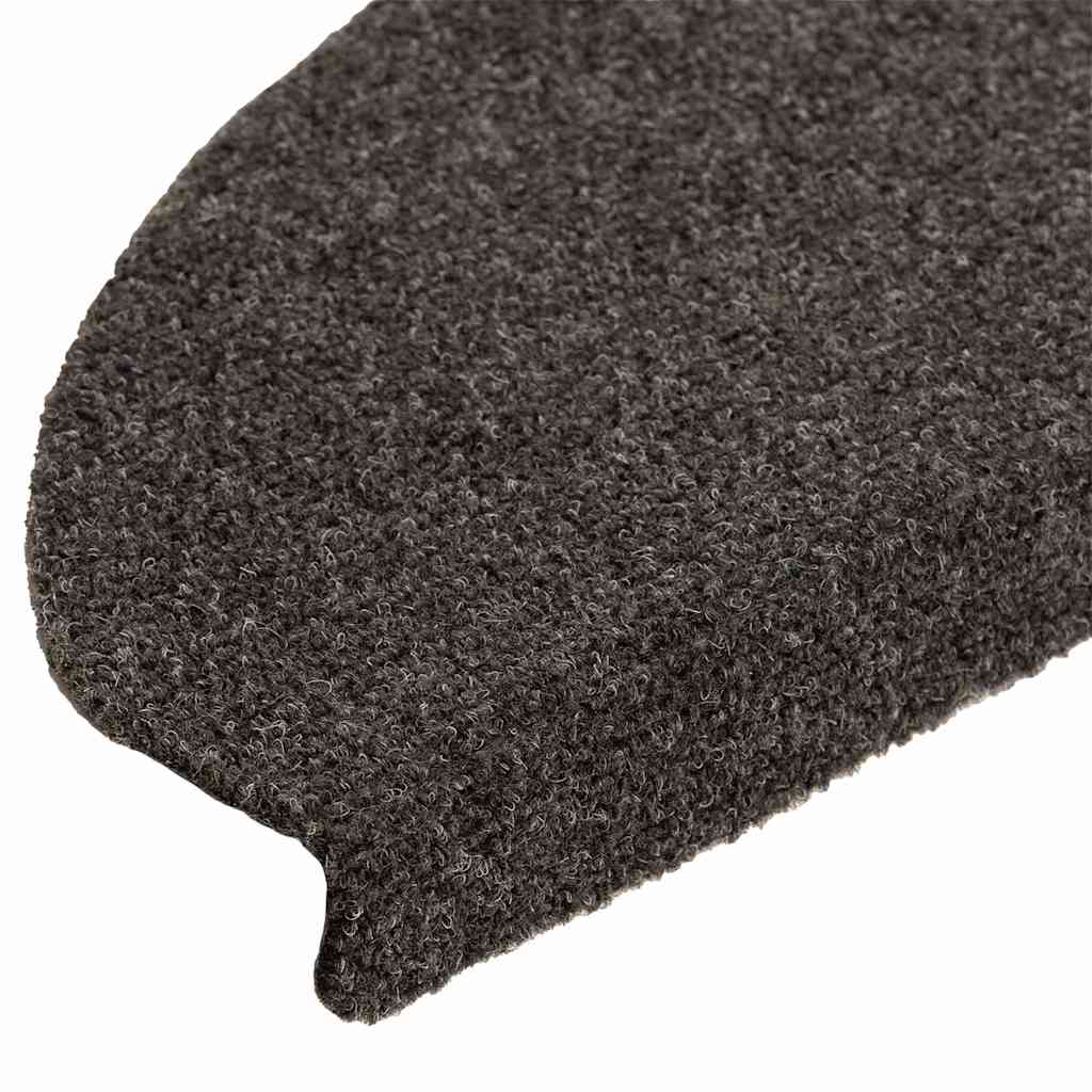 trappemåtter selvklæbende 15 stk. 65x21x4 cm antracit halvrund store