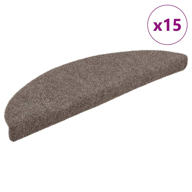 trappemåtter selvklæbende 15 stk. 56x17x3 cm beige halvrunde