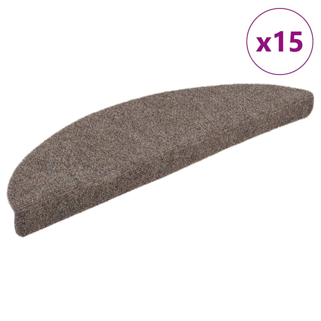 trappemåtter selvklæbende 15 stk. 65x21x4 cm beige halvrund store