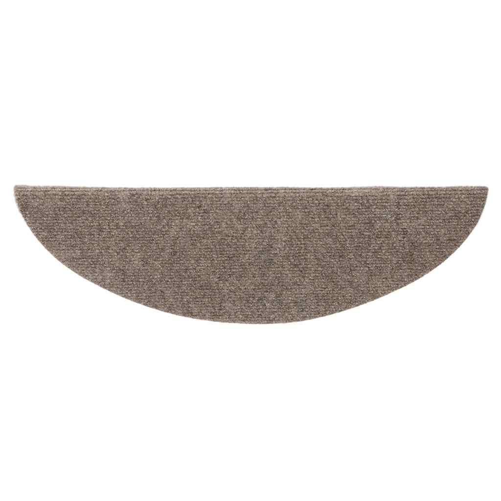 trappemåtter selvklæbende 15 stk. 65x21x4 cm beige halvrund store