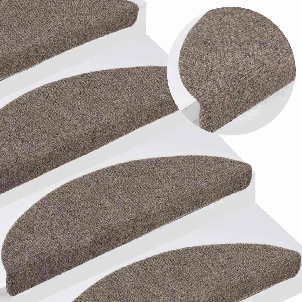 trappemåtter selvklæbende 15 stk. 65x21x4 cm beige halvrund store