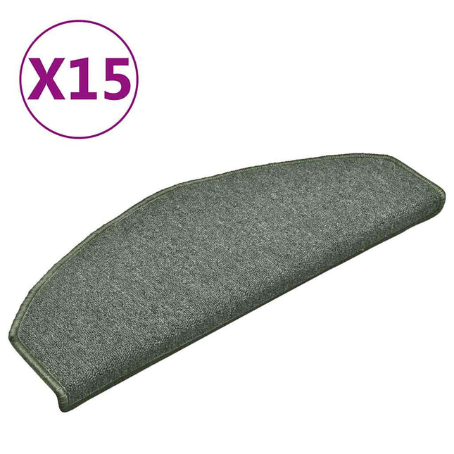 trappemåtter 15 stk. 65x24x4 cm mørkegrønne halvrunde store