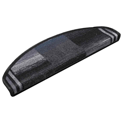 selvklæbende trappemåtter 15 stk. 65x21x4 cm sort og grå