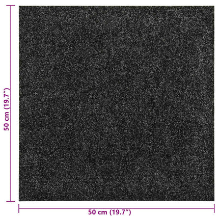 Tæppe 20 pcs Sort 50 x 50 cm Bitumen