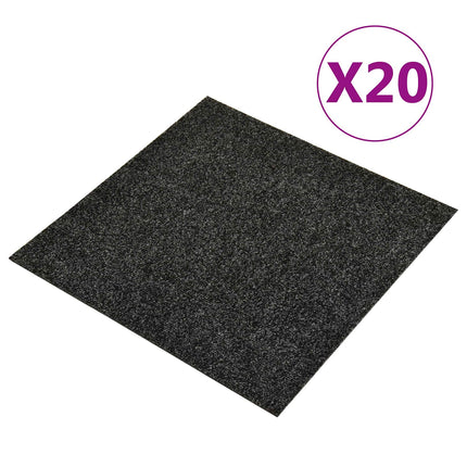 Tæppe 20 pcs Sort 50 x 50 cm Bitumen