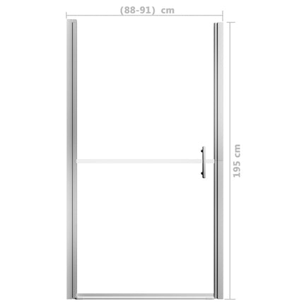 brusedør 91x195 cm hærdet glas