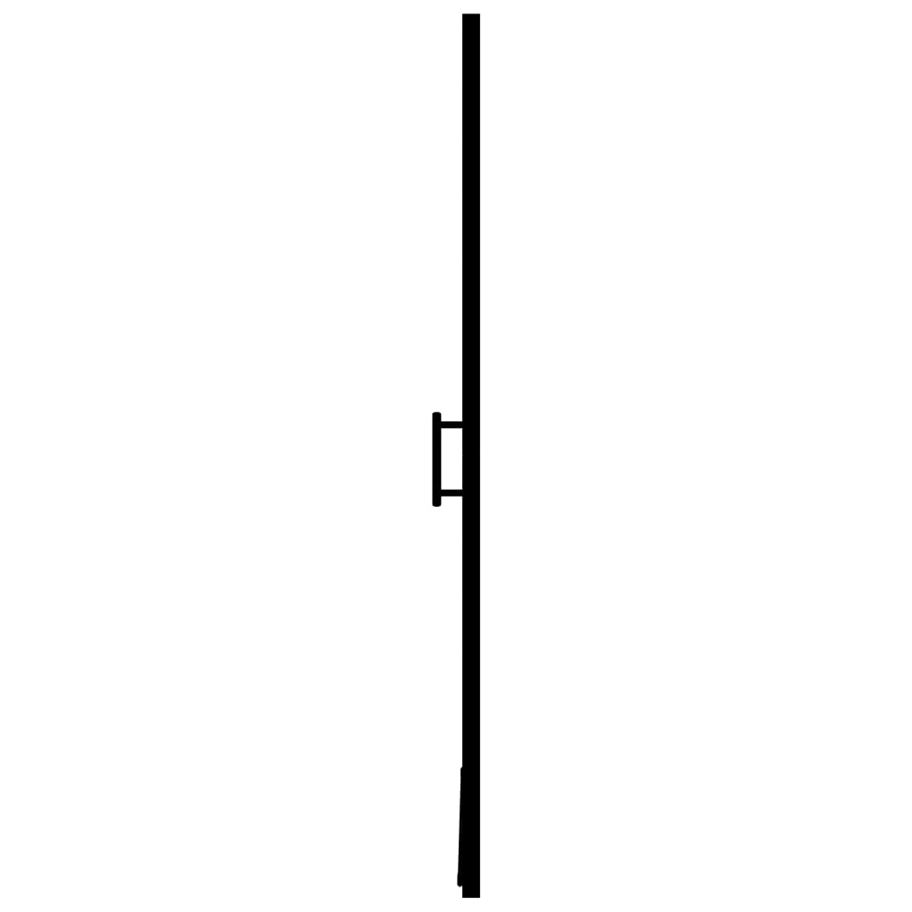 brusedør 91x195 cm matteret hærdet glas sort
