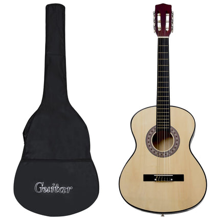 klassisk guitar med taske for begyndere 4/4 39"